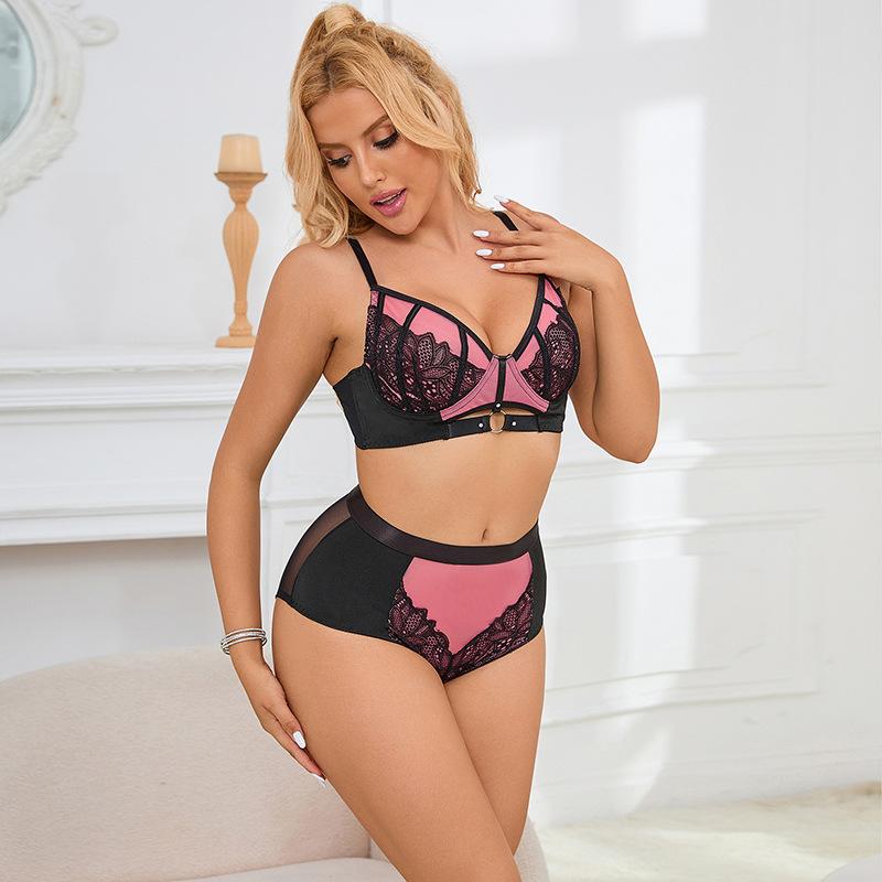 

Женский бюстгальтер с тремя точками крепления на стальной кромке большого размера с высокой талией и трусиками Perspective 3XL(INTL.2XL)