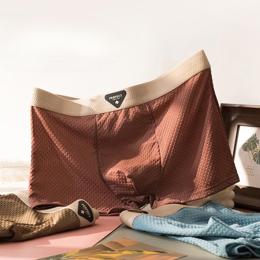 Men's Ice Silk Underwear, Antibacterial Crotch, Lightweight and Cool Feeling, Summer Ice Silk Underwear, Men's Boxer Shorts