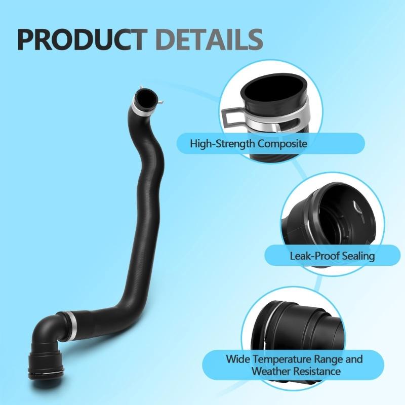 Lower Radiator Hose Replacement with Black Molded Cooling Hose Form for Navigator, Hose-End Layout, and 9L3Z-8286-C Reference in Engine to Radiator