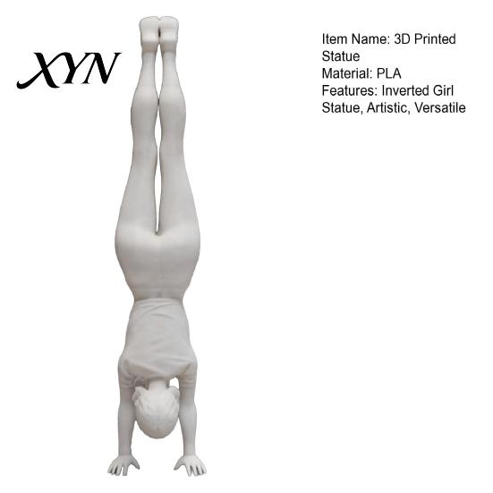High-end Decorative Figure Inverted Girl Figurine, 3D Printed Athlete Statue, White Statue Sporty Sculpture for Home Table Shelf Decor Muscle Line