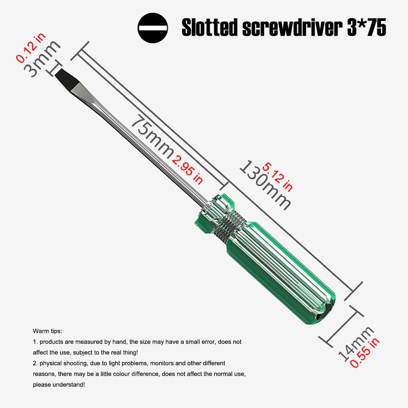 

3*75мм Отвертка Шлицевая Крестовая Магнитный наконечник Гайковерт Кристально чистая рукоятка Крестовая Плоская Винтовой ключ Прецизионные ручные инструменты
