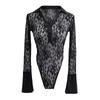 Charming Perspective Jumpsuit Stretch Silm Long Sleeves Lace