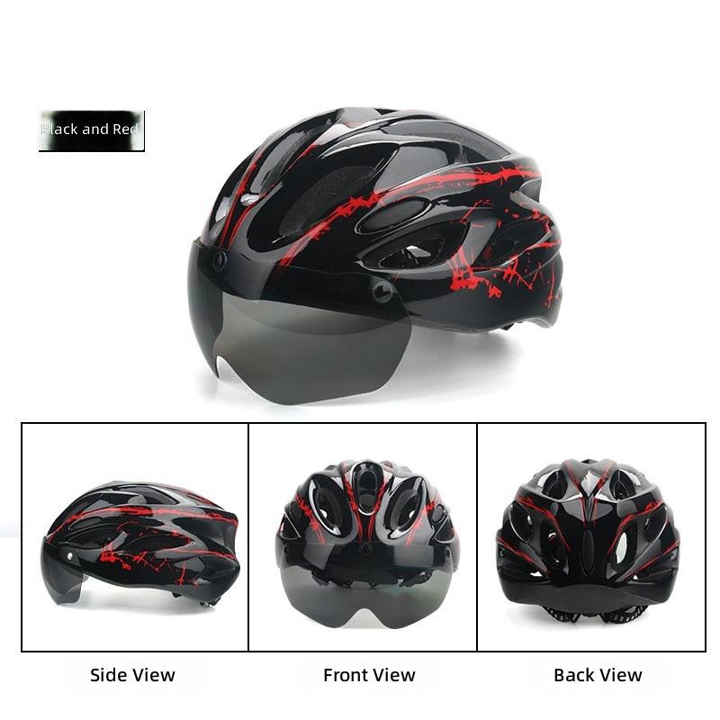 Magnetic-style Visor PC Material Cycling Helmet for Unisex Mountain and Road Bike Safety Roller Skating Use