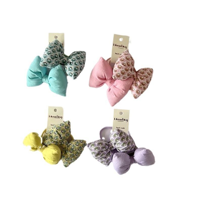 New Korean-style Girls' Hair Bow Stuffed with Cotton  Butterfly Knot Hair Tie  Girls' Sweet Ponytail Hair Band  Baby AB Style Hair Accessory