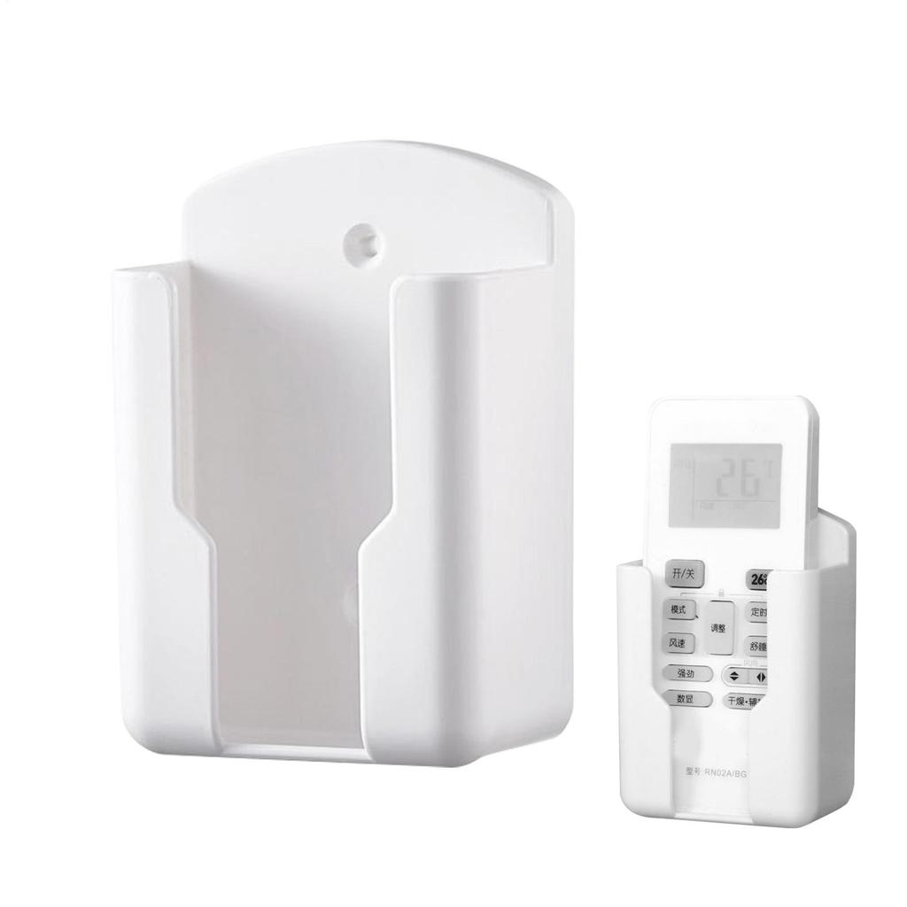 Multifunction Wall Mount Remote Control Holder Box Organizer Container No Drilling Adhesive Mobile Phone Plug Charging Holder