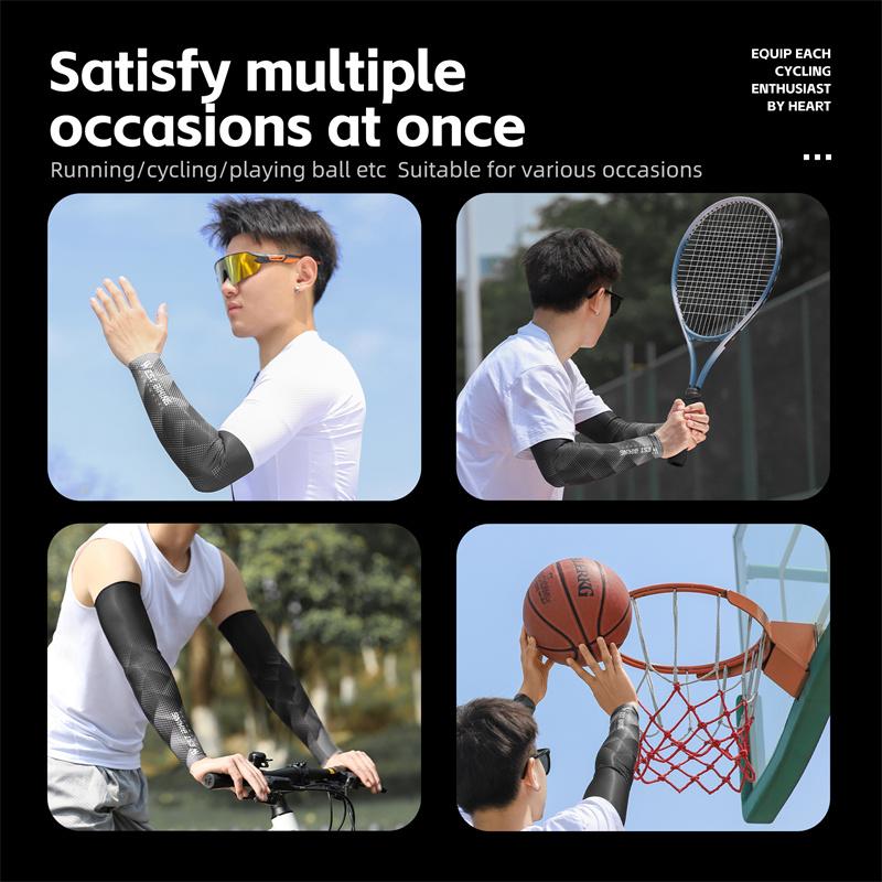 WEST BIKING Mangas para Ciclismo Tejido de Hielo Protector Solar Anti-UV Manga para Correr Ciclismo Deporte al Aire Libre Calentadores de Brazos para Ciclismo Hombres Mujeres