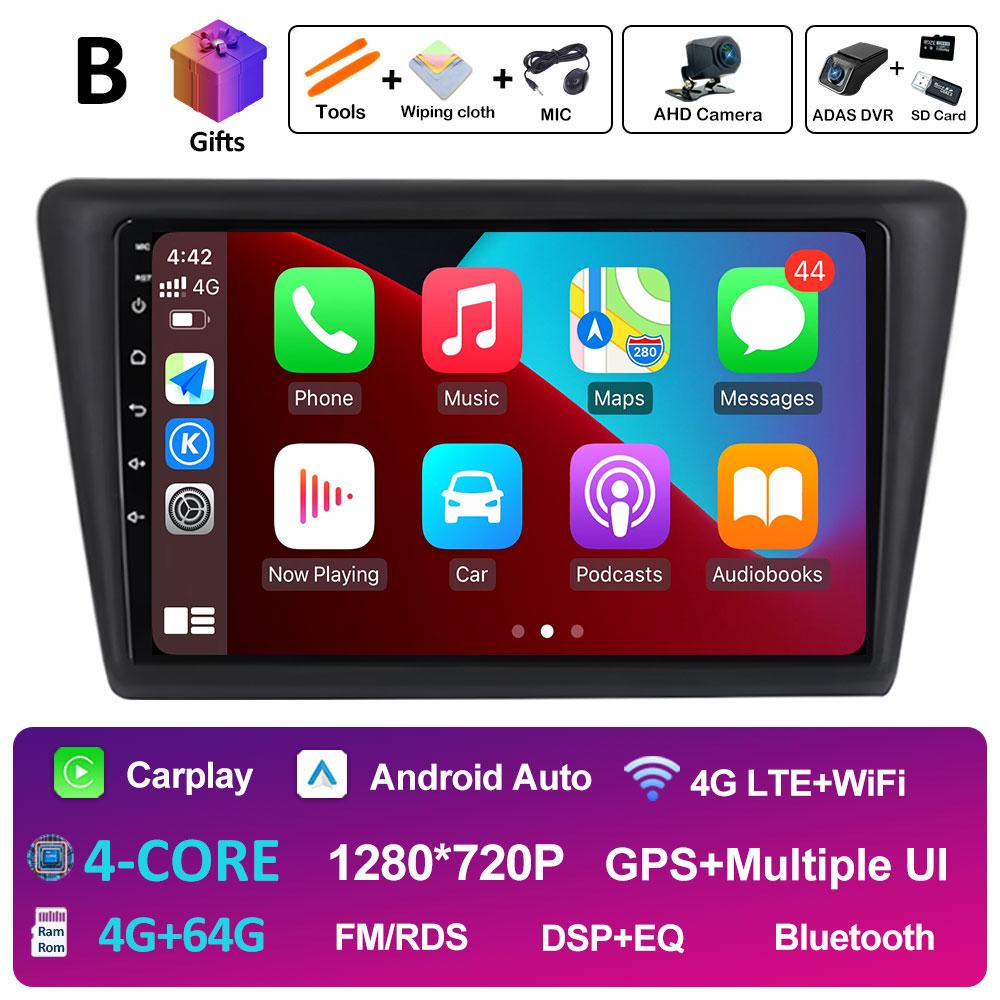 Android Auto pentru VW Skoda Rapid 2013 2014 2015 2016 2017 2018 2019 Seat Toledo 2015 - 2018 Wireless Carplay QLED Ecran IPS WIFI