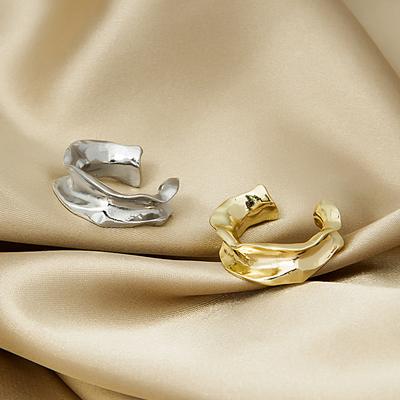 Cold Wind Irregular Metal Concave-Convex Ring, Wide-Sided Special-Shaped Women'S Ring Ring With A Sense Of Design