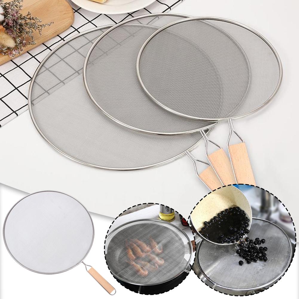 Cooking Frying Stainless Steel Anti Splatter Guard Oil Net Grease Splatter Screen Pan Mesh Guard Screen Splash Cover Supplies