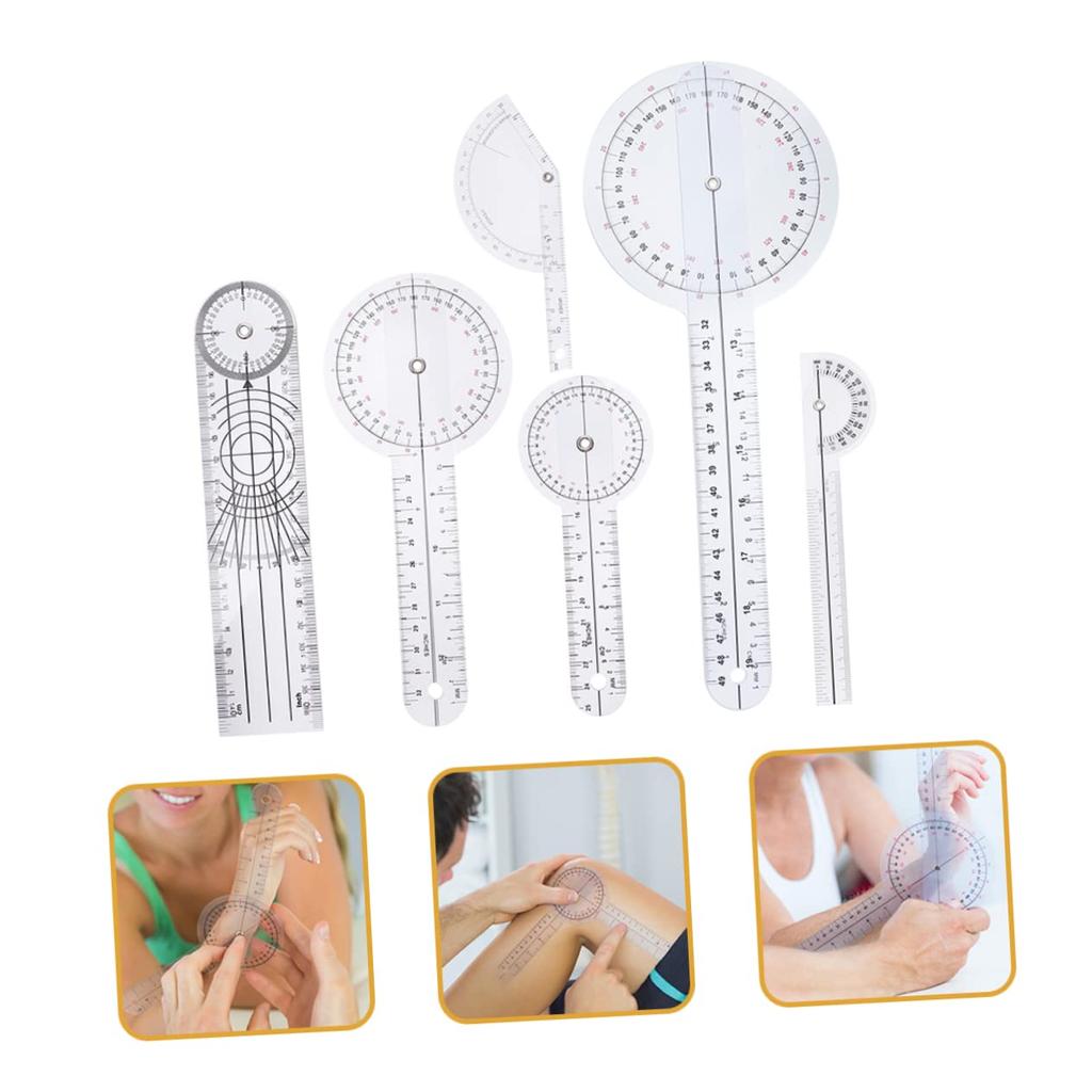 POPETPOP 6-częściowy mały goniometr, goniometr palcowy, kątomierz stawowy, goniometr elastyczny, goniometr obrotowy, kątomierz