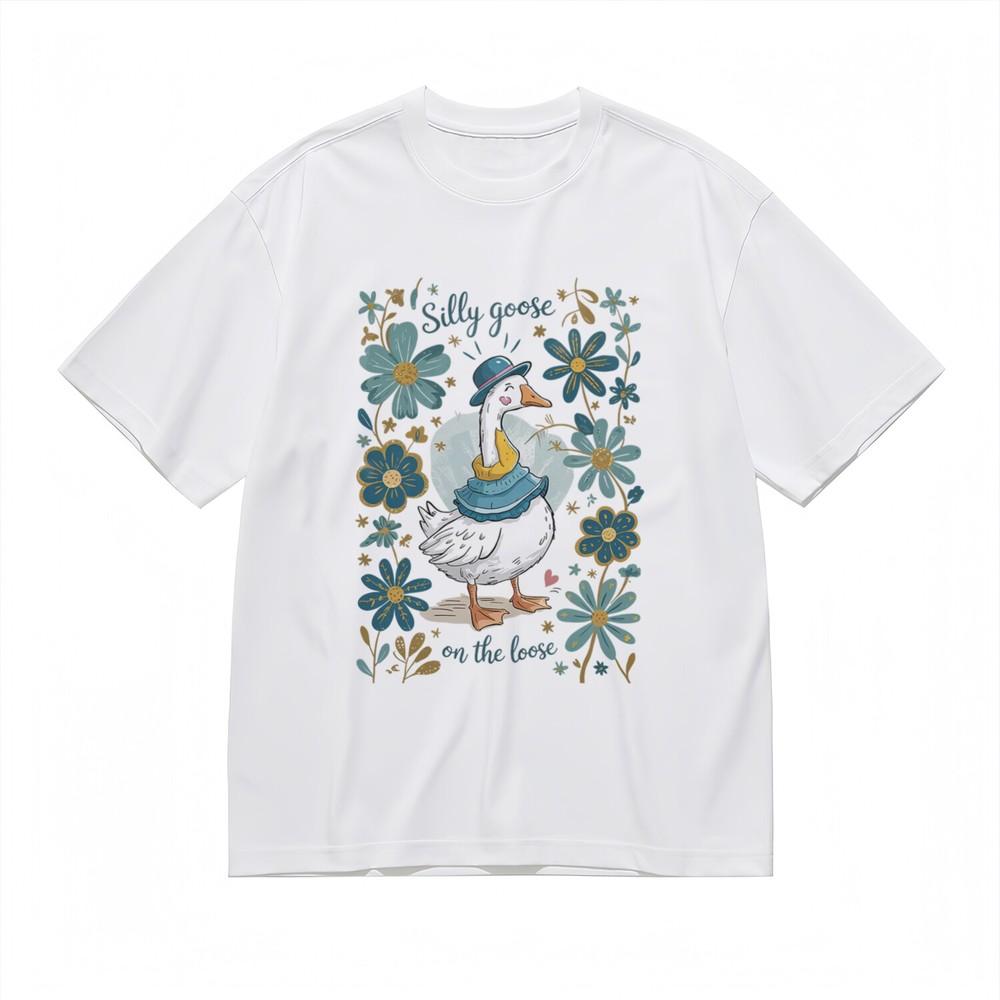 

Women s Trend Comfy Classic T-Shirt Whimsical Bird With Floral Pattern Tee 2XL