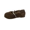 Flat-bottomed Mary Jane lamb wool shoes, children wear new Doudou shoes in autumn and winter