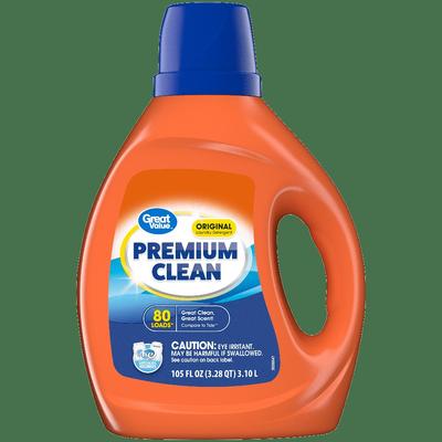 Lessive Premium Clean Pouvoir Enzymatique Détachant Éliminateur d'Odeurs 80 Lavages Original Liquide Lavage Nettoyage en Profondeur Format Familial