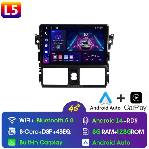 For TOYOTA VIOS GEN 3 Yaris 2013 - 2016 Car Radio Android Automotive Multimedia Player Navigation GPS Carplay Screen Auto Stereo