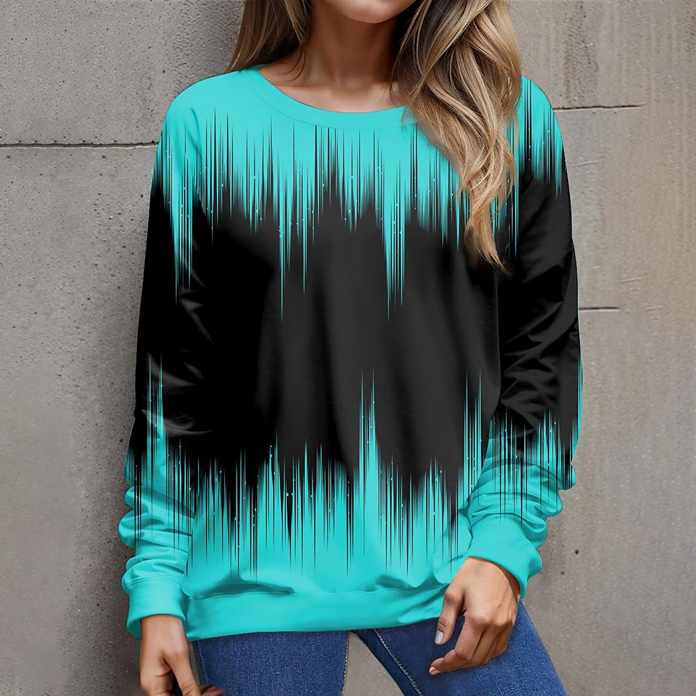 

Женские толстовки с 3d градиентом, модные женские блузки в стиле Харадзюку с круглым вырезом, оверсайз, женская осенняя одежда, толстовка женская