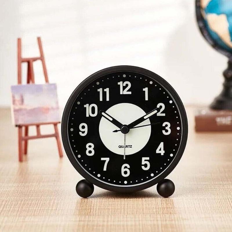 Bedside Glow In Dark Alarm Clock Non Ticking Bedroom Decor Compact Bedside Clock With Luminous