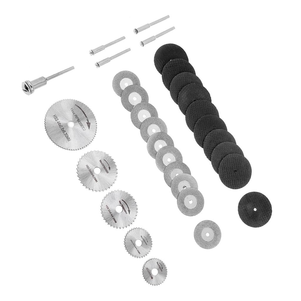 30 buc Pânze de ferăstrău circular diamantate HSS Discuri de tăiere și mandrine pentru scule rotative