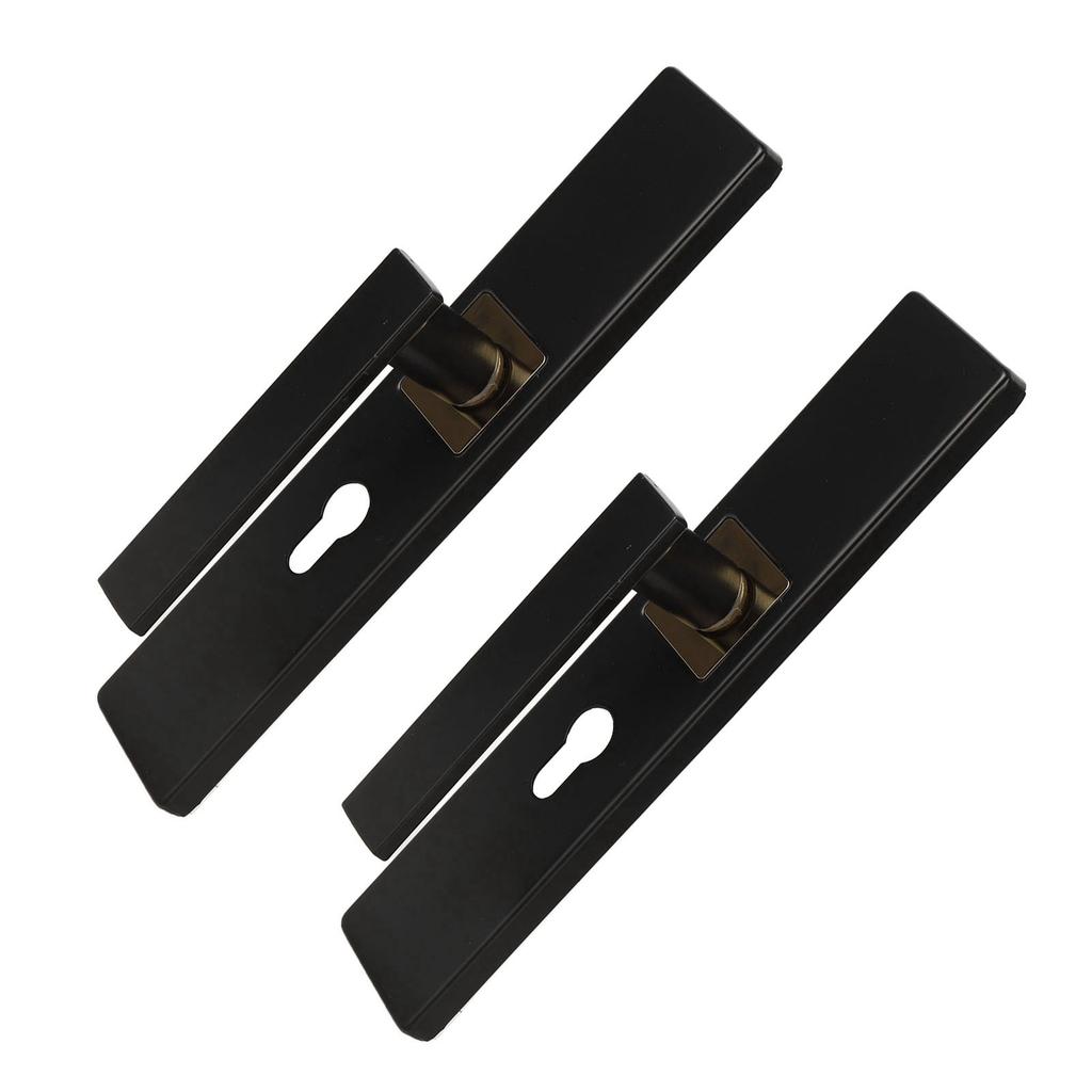 Bedroom Lock Set Household Interior Room Toilet Silent Aluminium Alloy with Handle Black Gold