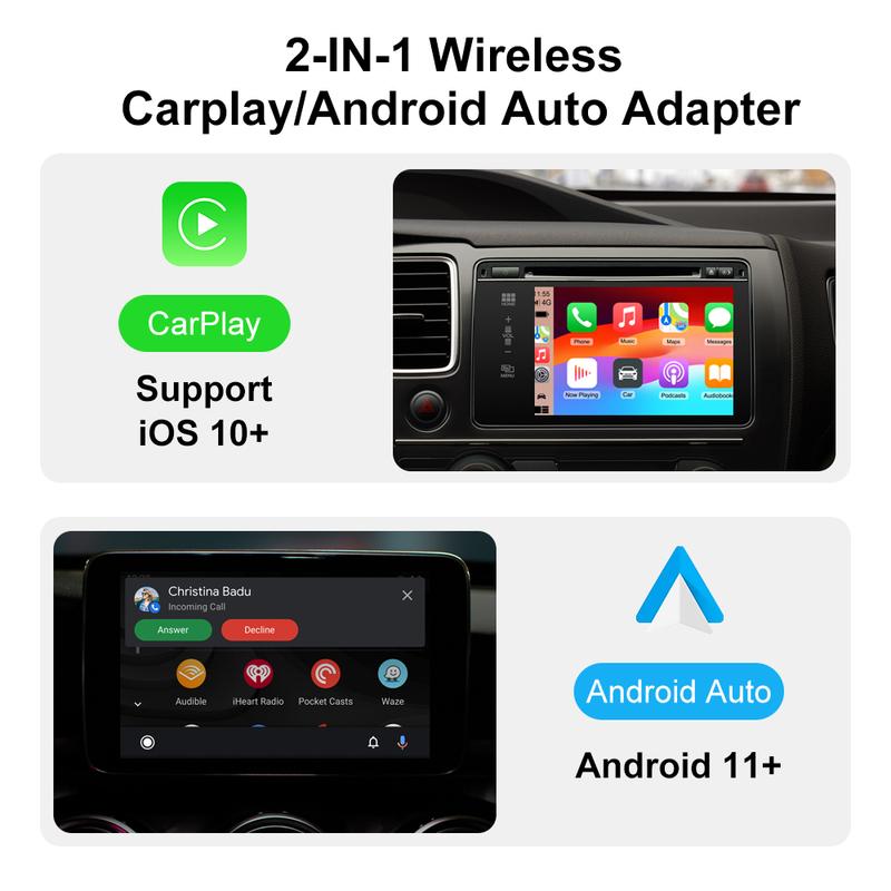 2026 Newest FLIXIVI CarPlay Adapter&Android Auto Adapter Plug and Play for VW Toyota Nissan Ford Benz for Apple & Android Phone