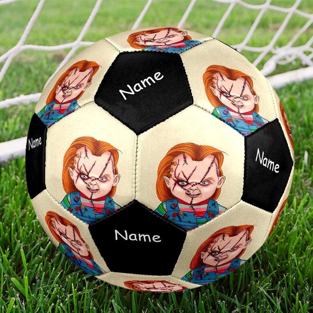 Custom Name Chucky Theme Size 5 Soccer Ball, Suitable for Both Indoor and Outdoor Matches, a Gift Suitable for Everyone.