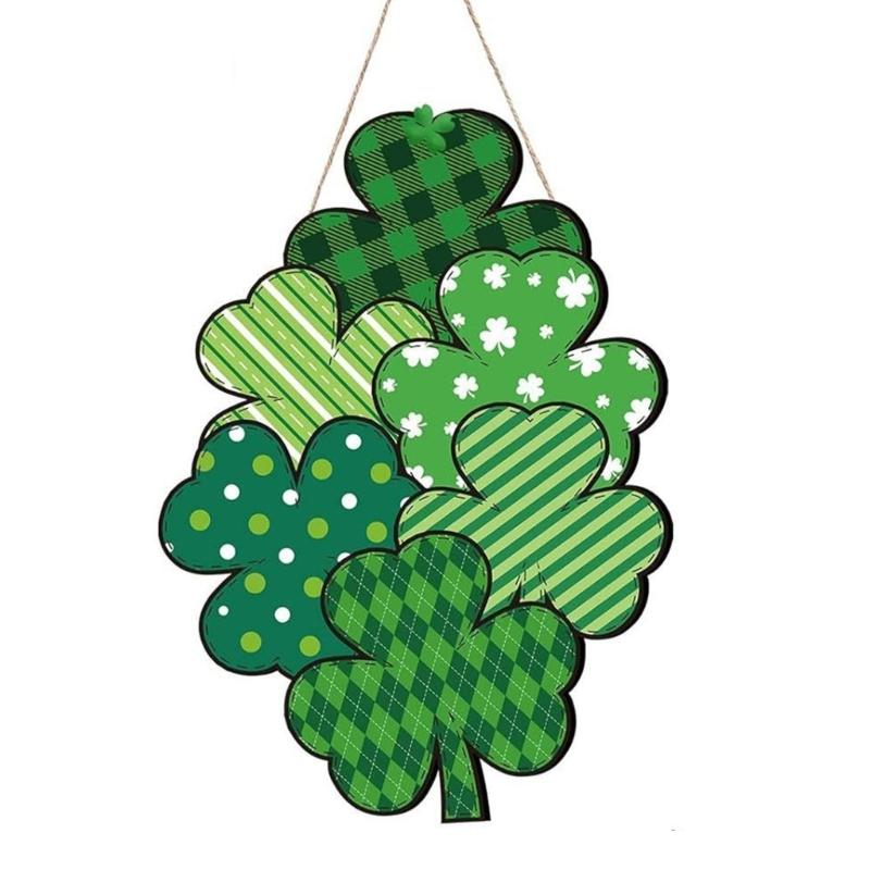 

Shamrock Decoration For Patrick s Day Parties With Wooden Frame And Green Leaf Festival Spring Accessory