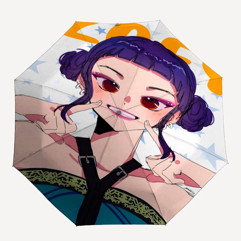 1pc KPop Demon Hunters ZOEY5 Umbrella, Sun Protection, And UV Shielding. It Has Eight Sturdy Ribs for Outdoor Use And Perfect Gift