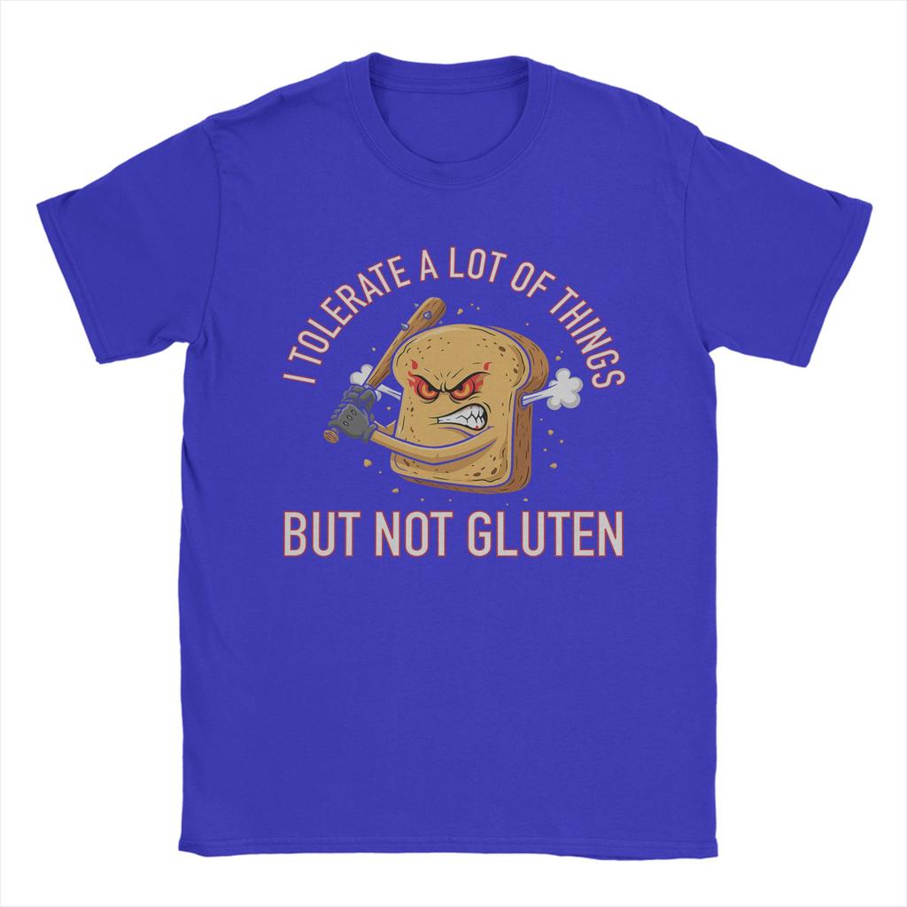 Funny I Tolerate A Lot of Things But Not Gluten T Shirts Men's  100% Cotton Fashion Round Collar  Tees Short Sleeve Clothes