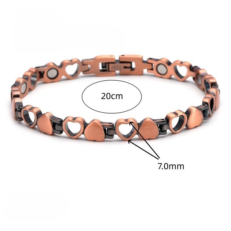 

Браслет Любви из Красной Меди Модный и Универсальный Женский Магнитный Терапевтический Съемный Браслет Энергетические Украшения для Рук 20cm медный