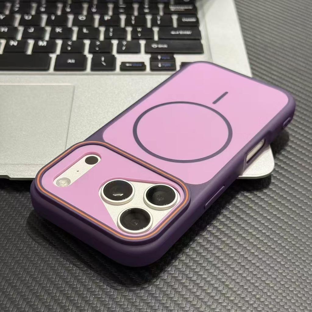 Contrast Color Frosted Magnetic Soft Case for iPhone 17 16 15 14 13 12 11 Pro Max Plus for Magsafe Shockproof Bumper Back Cover