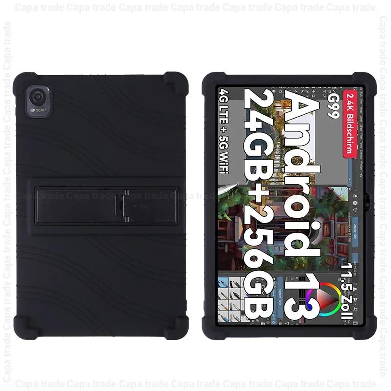 Pro Blackview Mega 1 pouzdro Mega1 2024 11,5" tablet PC Nárazuvzdorný měkký základový kryt se 4 tlustými rohy silikonový kryt se stojánkem