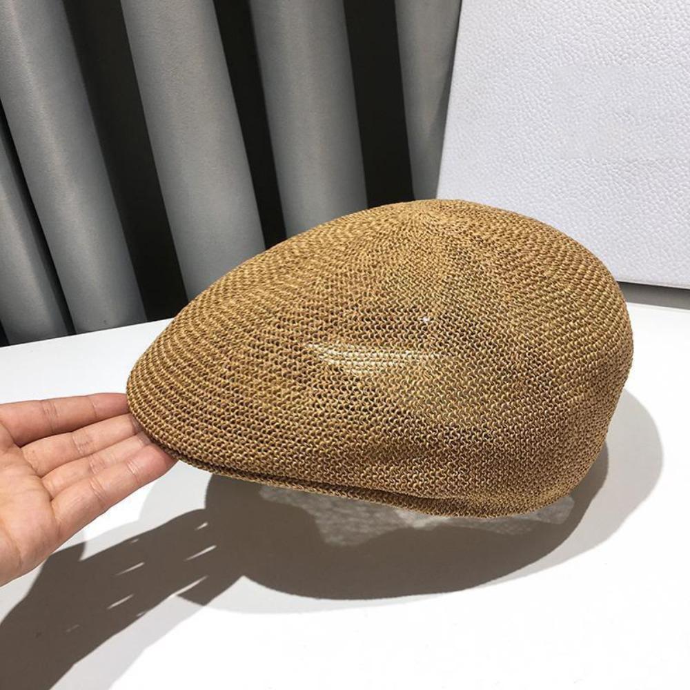 

Sun Visor Panama Hat Solid Color Beach Hat Retro Style Beret Hats Seaside