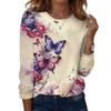 Long Sleeve Shirts For Women Cute Print Graphic Tees Blouses Casual Plus Size Basic Tops Pullover