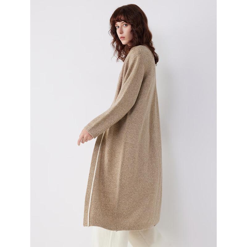 ELLE Women's French Lambswool Long Knitted Cardigan