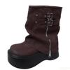 Botas de plataforma impermeáveis que aumentam a altura, doces e picantes com zíper, botas femininas de sola grossa, estilos outono inverno, simples e versátil