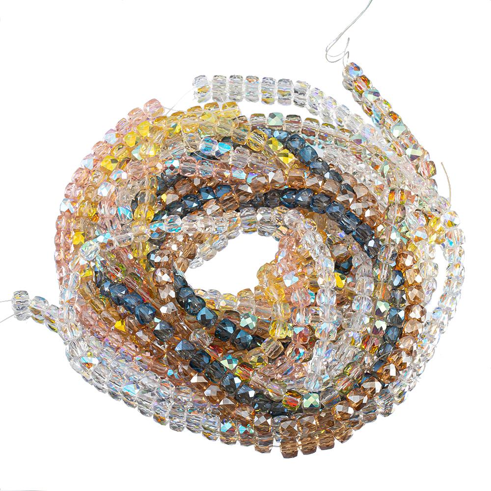75-120pcs Glass Square Bead Crystal Rondelle Austria Faceted Loose Spacer Round Beads for Jewelry Making DIY Necklaces Bracelet
