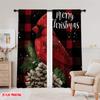2pcs,2D plane printing Creative Curtains Cardinal Bird Durable 100% Polyester Fabric (without rod) Versatile All Use for Living