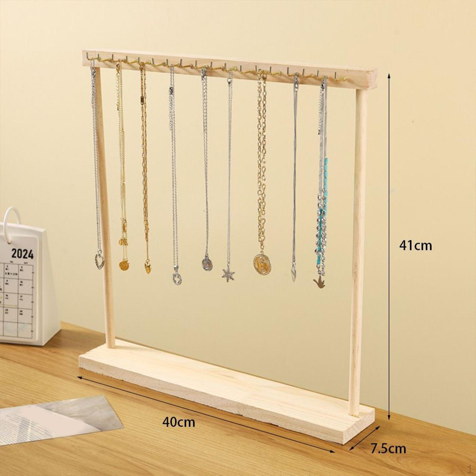 

Підставка для намиста з підвісними гачками, дерев яний органайзер для ювелірних виробів, вішалка для магазину 18 Hooks