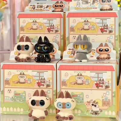 Original Azukisan Moe Série Azukisan Gato Siamês Pasta de Feijão Mini Figuras de Anime Flocagem Pequena Boneca Ver1 Modelo de Coleção Presentes