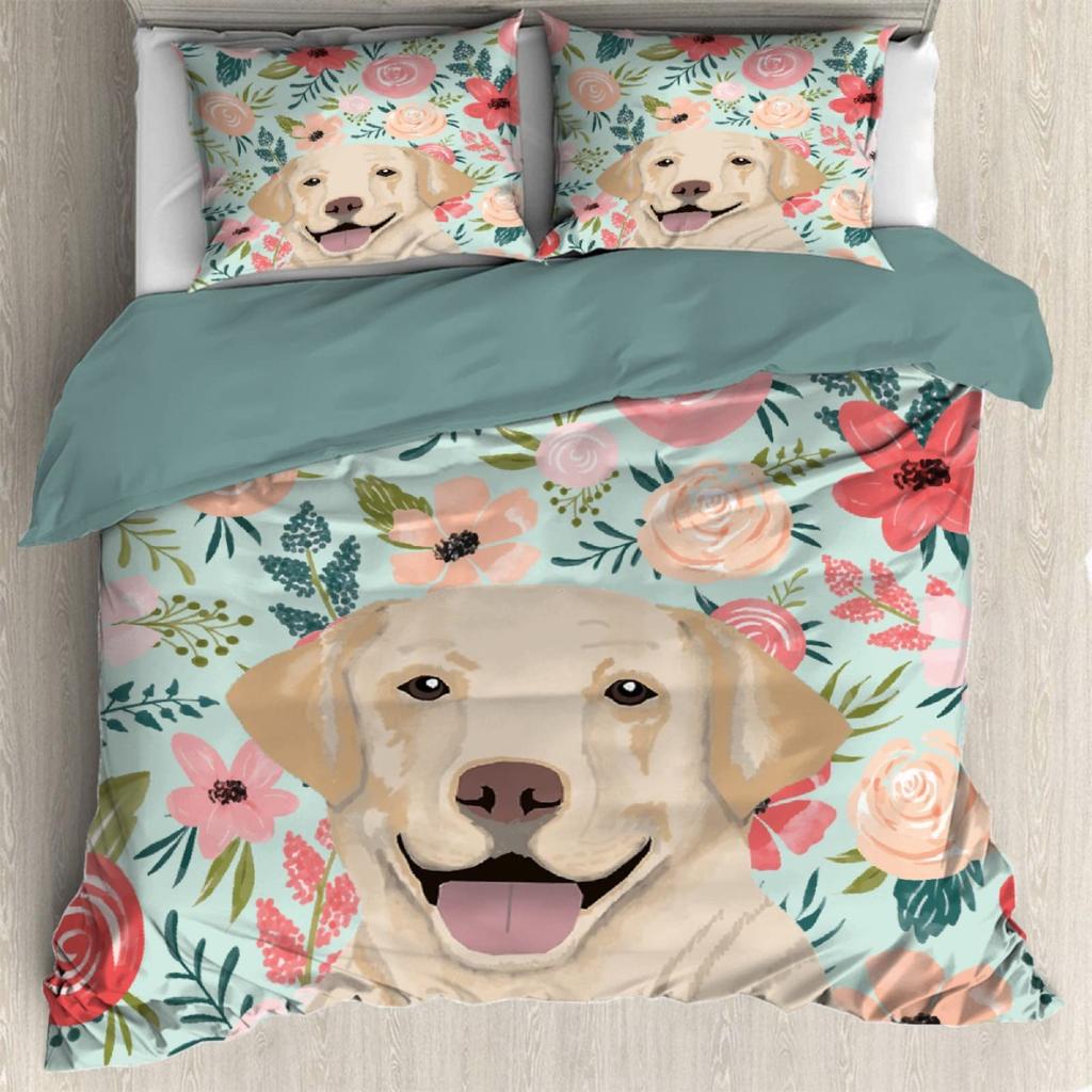 Labrador Dog Duvet Set 3D Digital Printing Bedding Set Three-Piece Bedroom Decoration
