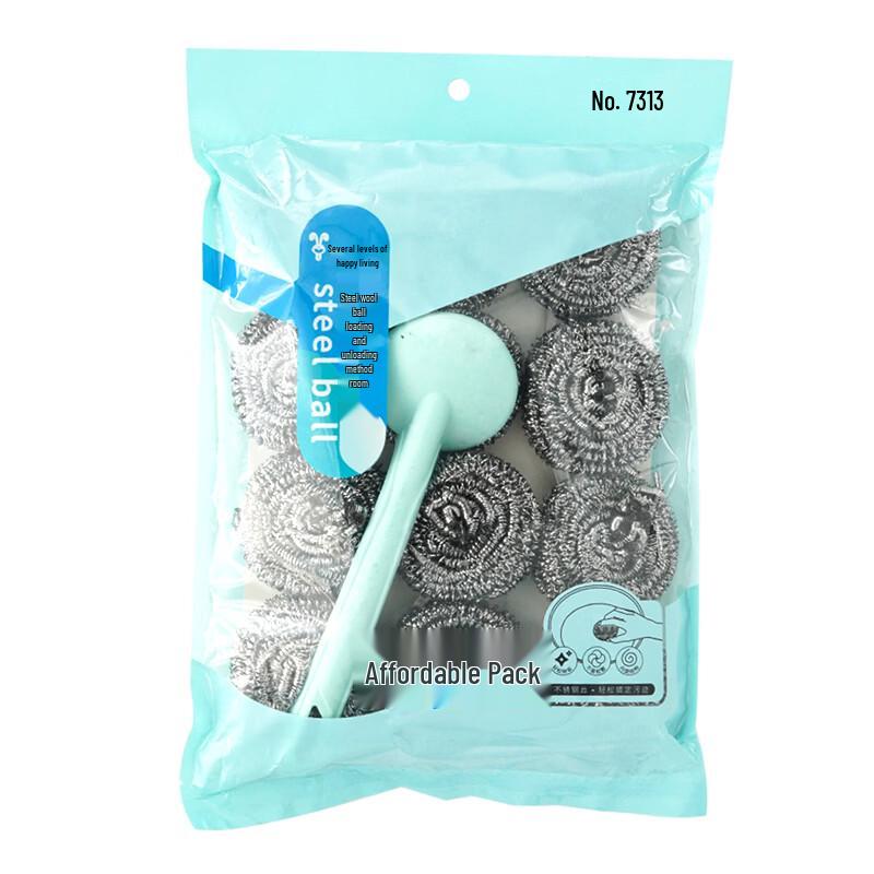 Disposable Steel Wool Scrubber Set with Handle