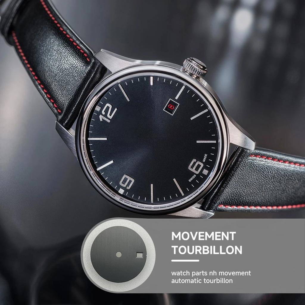 Simple 28.5mm Black/Silver Watch Dial for NH35 NH36 Movement Mechanical Watch Face Dials No Luminous