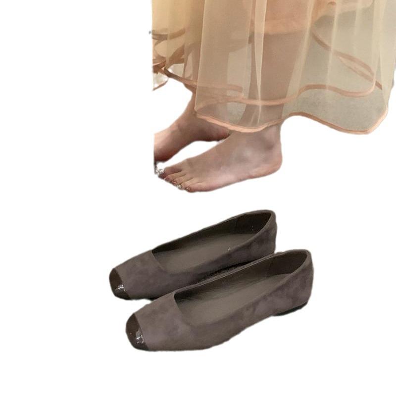 French flat-soled retro single shoes women's shoes 2025 new spring, autumn and winter one-pedal grandma shoes small fragrant evening shoes