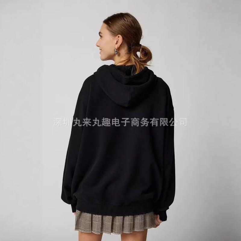 Unisex Oversized Mikina s kapucí na zip s potiskem hvězd Streetwear Styl Y2K Podzim Zima