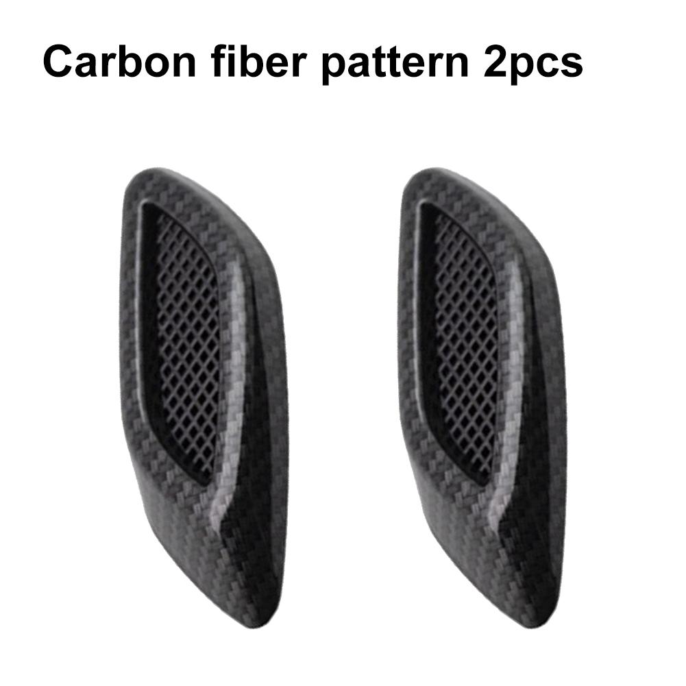 Adesivo decorativo para saídas de ar do para-lama dianteiro do carro, adesivo de fibra de carbono ABS, decalque para saída de ar lateral, decoração externa