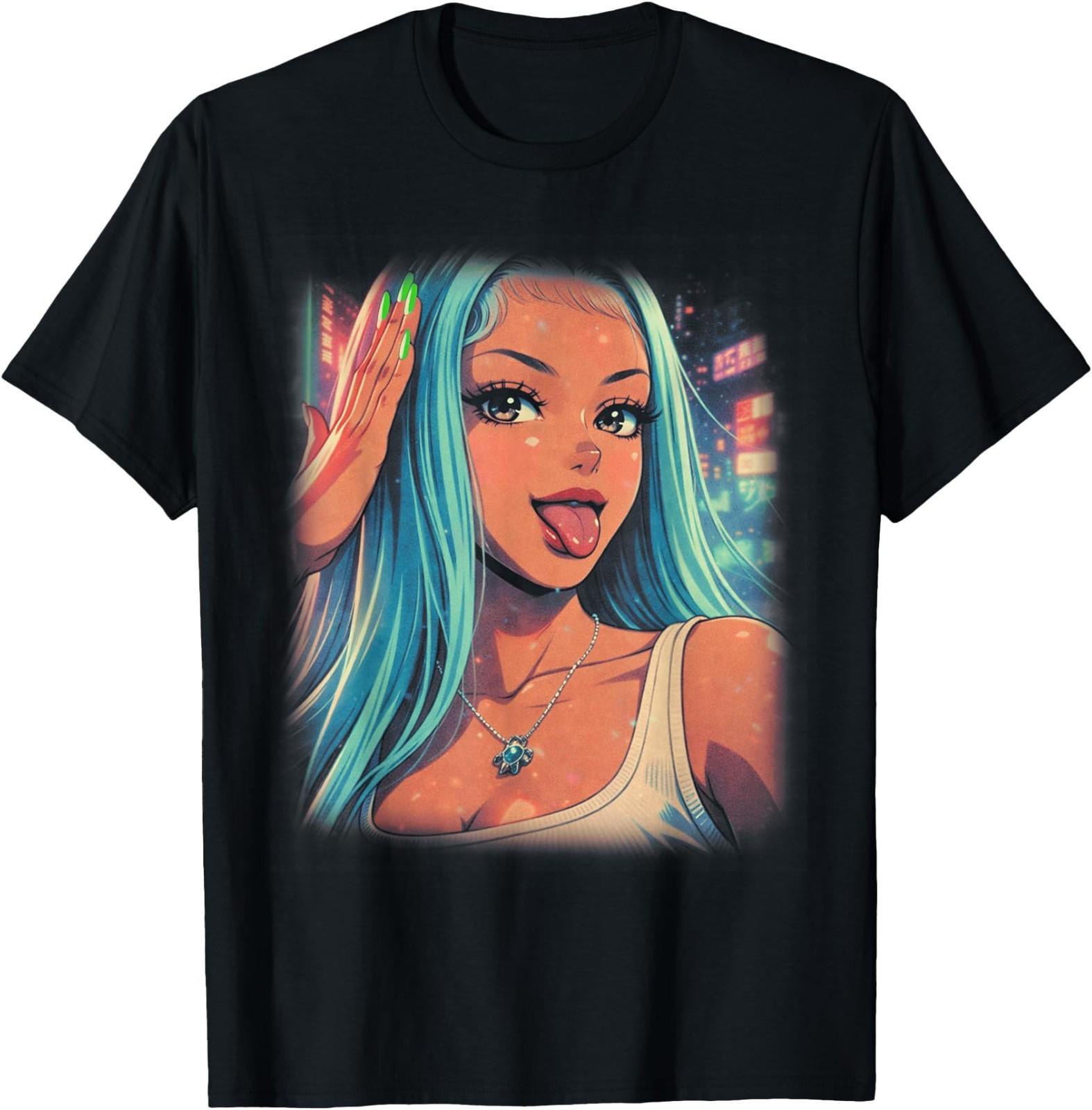 Blue Hair City Lights T-Shirt S