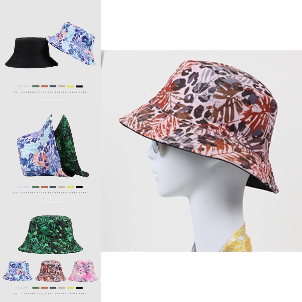 Xw2094-3 Green Plant Pattern Sun Protection Fishing Hat For Ladies