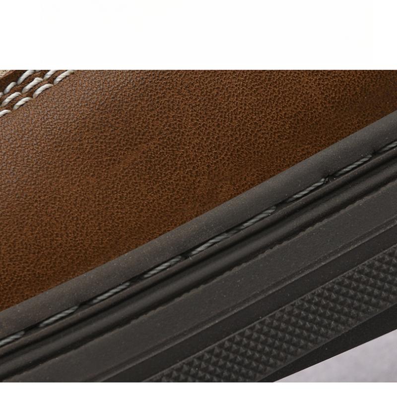 British Style Men's Work Shoes Thick Soled Casual Shoes Men's Leather Trendy Shoes Retro Style Luxury Shoes