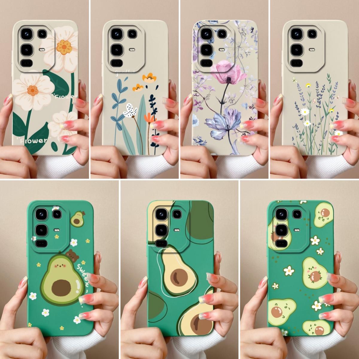 

Phone Covers For Infinix Note 50 50X Pro Plus 50S 5G Cute Cartoon Avocado Patterns Square Liquid Silicone Advanced Dustproof Shell For Infinix Housing Infinix Note 50S 5G