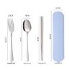 Portable Stainless Steel Cutlery Set: Fork, Spoon & Chopsticks - Ideal for Students & Outdoor Use