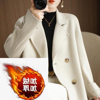 2024 Women's Plush Wool Coat: Short, Cozy, Loose Fit with Suit Collar for Autumn/Winter.